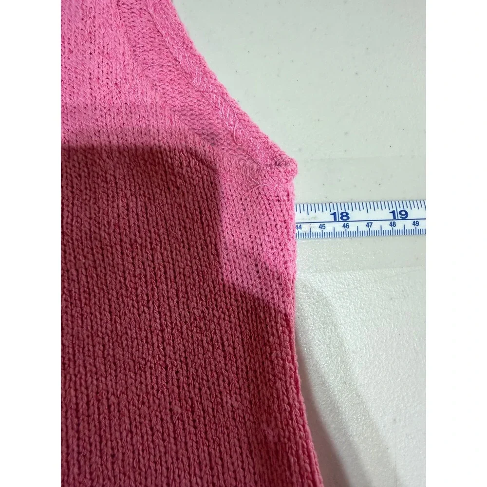 Daphnea Paris Knit‎ Maxi Dress Womens L Pink Sleeveless Barbiecore Coquette Chic
